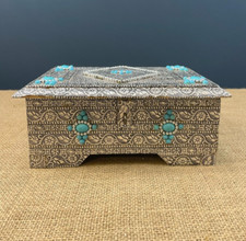 VINTAGE ORNATE PERSIAN ISLAMIC STYLE JEWELLERY TRINKET STORAGE BOX