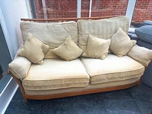Ercol beige fabric - ercol, sofa