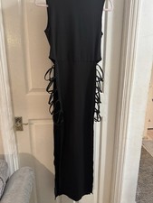 Black Dress Split Open String