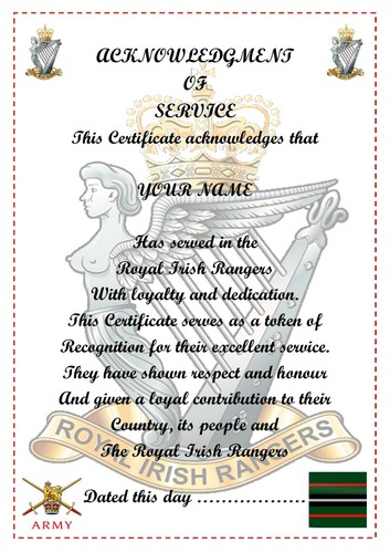 Royal irish rangers - irish,