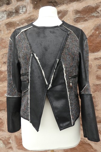 Faux leather knitted short - faux,