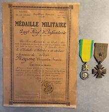 FRANCE: Posthumous WW1 Medaille Militaire & Croix de Guerre Pair MEYZENG 299e RI