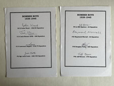 2 Bookplates Signed 8 WW2 RAF Bomber Command Veterans