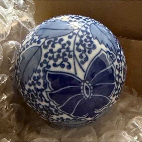 Blue white floral ceramic - &,