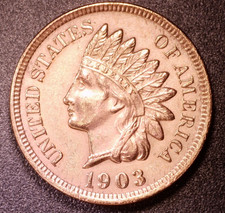 1903 Indian Head Cent - Uncirculated RED GEM - BEAUTIFUL COIN! - FREE SHIPPING