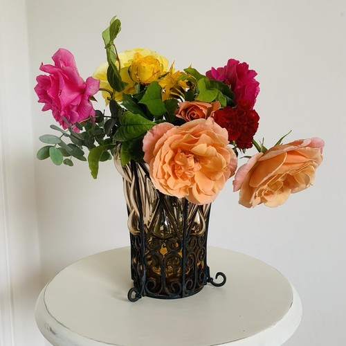 Vintage metal caged blown - vintage,