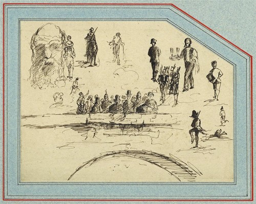 Antique pen ink drawing - antique,