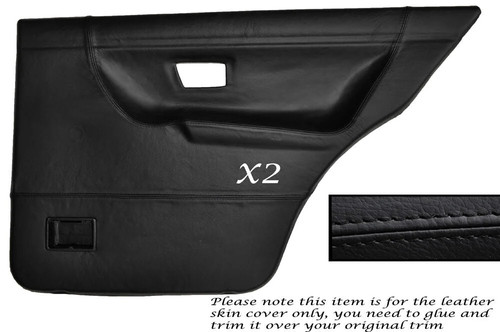 Black stitch rear door card - door,