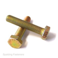 YELLOW ZINC GOLD METRIC HEX HEAD FULLY THREADED BOLTS M6 M8 M10 M12
