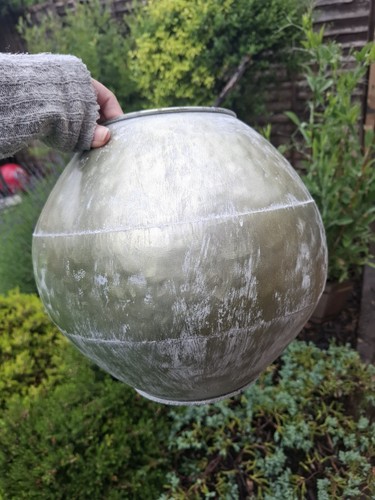 Large brushed metal globe - metal,