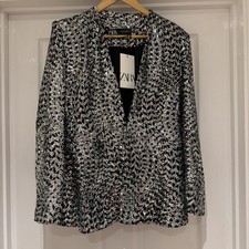 BNWT ZARA BLACK SILVER SEQUIN