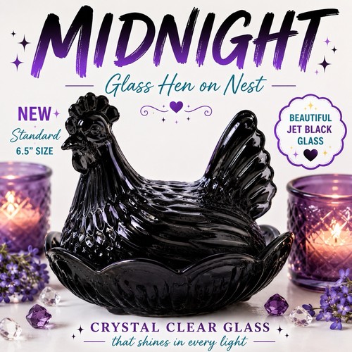 Midnight black glass - black, hen