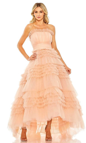 Mac duggal peach strapless - mac,