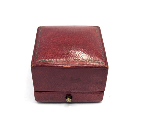 Victorian red leather ring box - red,