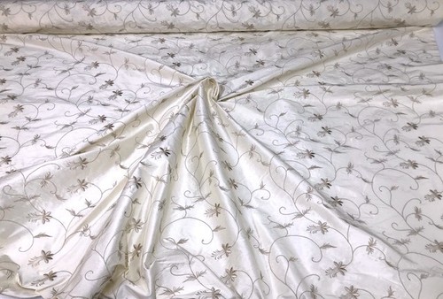 Embroidered pure silk - silk, fabric