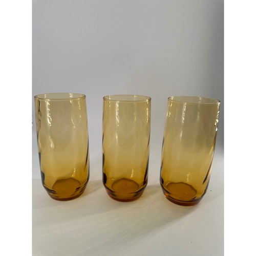 Vintage amber glass highball - vintage,