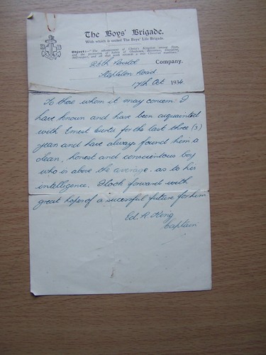 The boys brigade headed - boys, letter