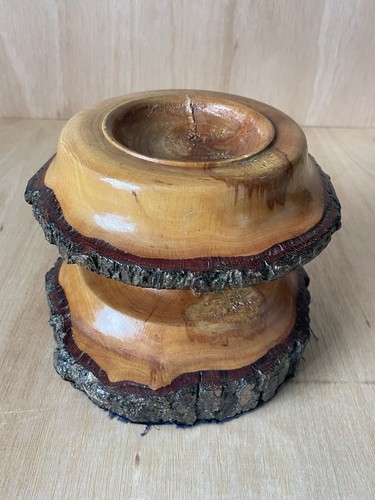 Unique wooden turned pedestal - wooden,