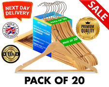Wooden Coat Hangers with Trouser Bar Space-savers Clothes Hangers20/40/60/80/100