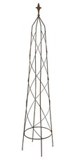 Metal Garden Obelisk Climbing Plant Frame Support 130cm Natural Rust 
