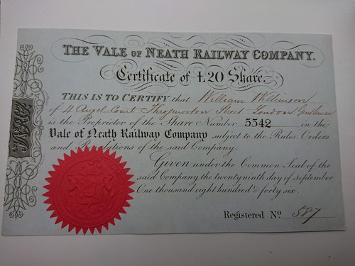 1846 vale neath railway - vale,