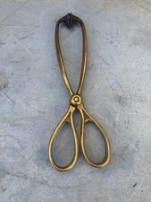 Vintage Brass Fire Fireplace Companion Set Coal Tongs