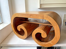 Rustic Curved Large Coffee Side Table Solid Wood Carved Very Heavy Chinese