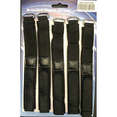 Watch straps 18mm black hook - straps,