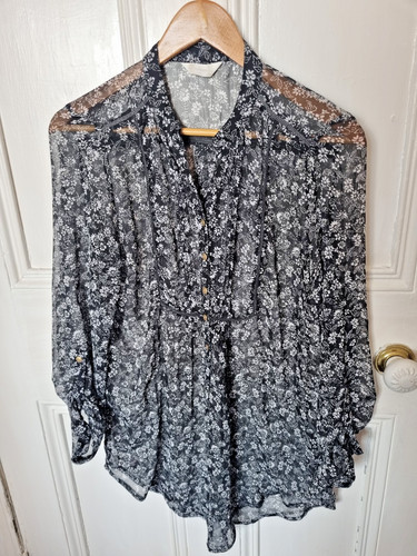 Bhs black white floral - black,