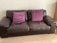 2 x three seater leather