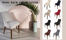 Stretch velvet wingback chair - stretch,