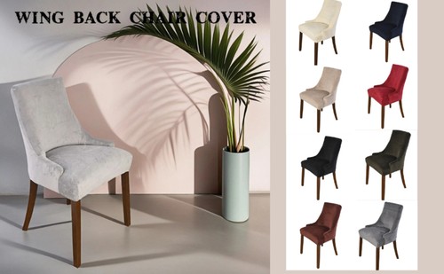 Stretch velvet wingback - stretch, chair