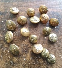 Royal Artillery 17 Brass Kings Crown Buttons