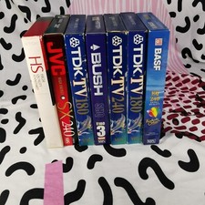 7 x VHS 'blank' Video Cassette  Tapes - recordable Used 90s 00s Videos 