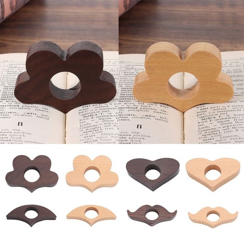Wooden bookmarks ring book - wooden,