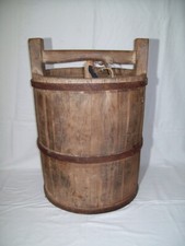 Primitive Wooden Well Bucket