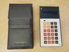 Vintage Calculator ROCKWELL 24HF, Memory/Percent Retro, W/Case  AC63
