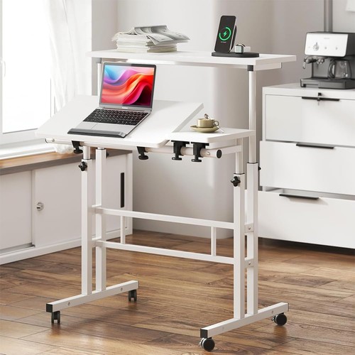 Tier mobile standing desk - standing,