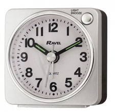 Ravel Silver Mini Alarm Clock
