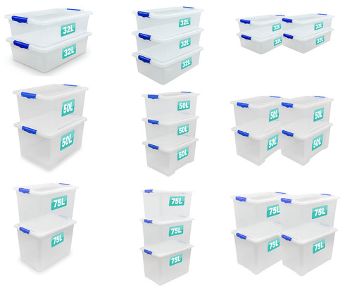 Plastic storage boxes clip lid - plastic,