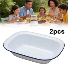 2 X Falcon Oblong Enamel Pie