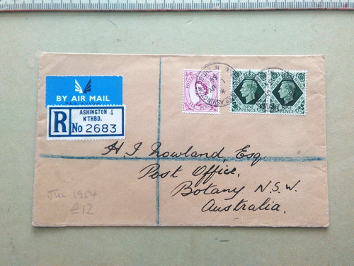 Postal history airmail - gb,