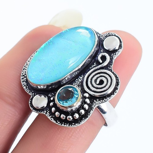 Aqua triplet fire opal blue - aqua,