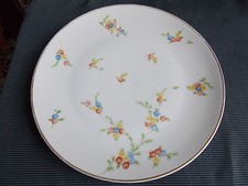 Limoges Porcelain Raynaud & Co Round Plate Flower and Gold Fillets Decoration