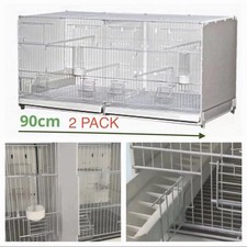 2 x Double Breeding Cage 90cm Italian Stackable Cage Canary Finch ,Small Birds