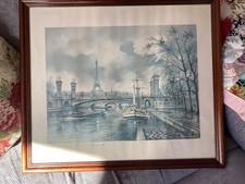 Framed Picture of Paris Approximately 40 Years Old In Good Condition Free