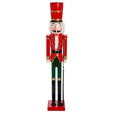 Giant Christmas Nutcracker Soldier Decoration, 120cm/4ft, Life-Size  Wooden Xmas