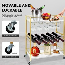 Luxury Gold 3-Tier Mobile Bar