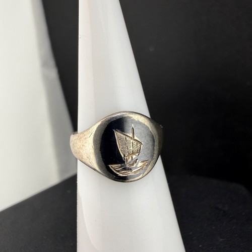 Vintage signet ring sailing - signet,