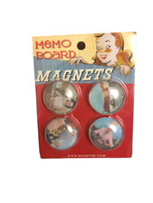 Pack of 4 Memo board MAGNETS antique vintage style 50's 60's for notice fridge